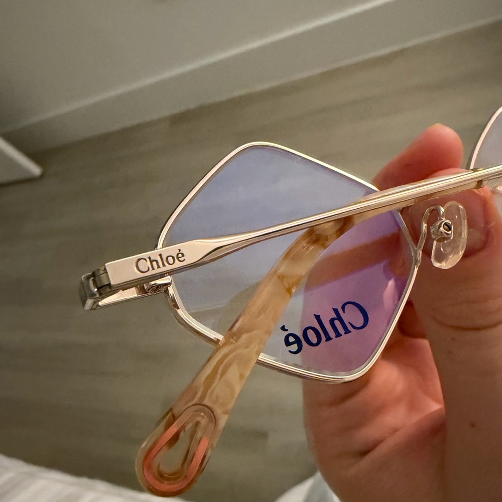 Chloe Women's Rose Gold Geometric Glasses